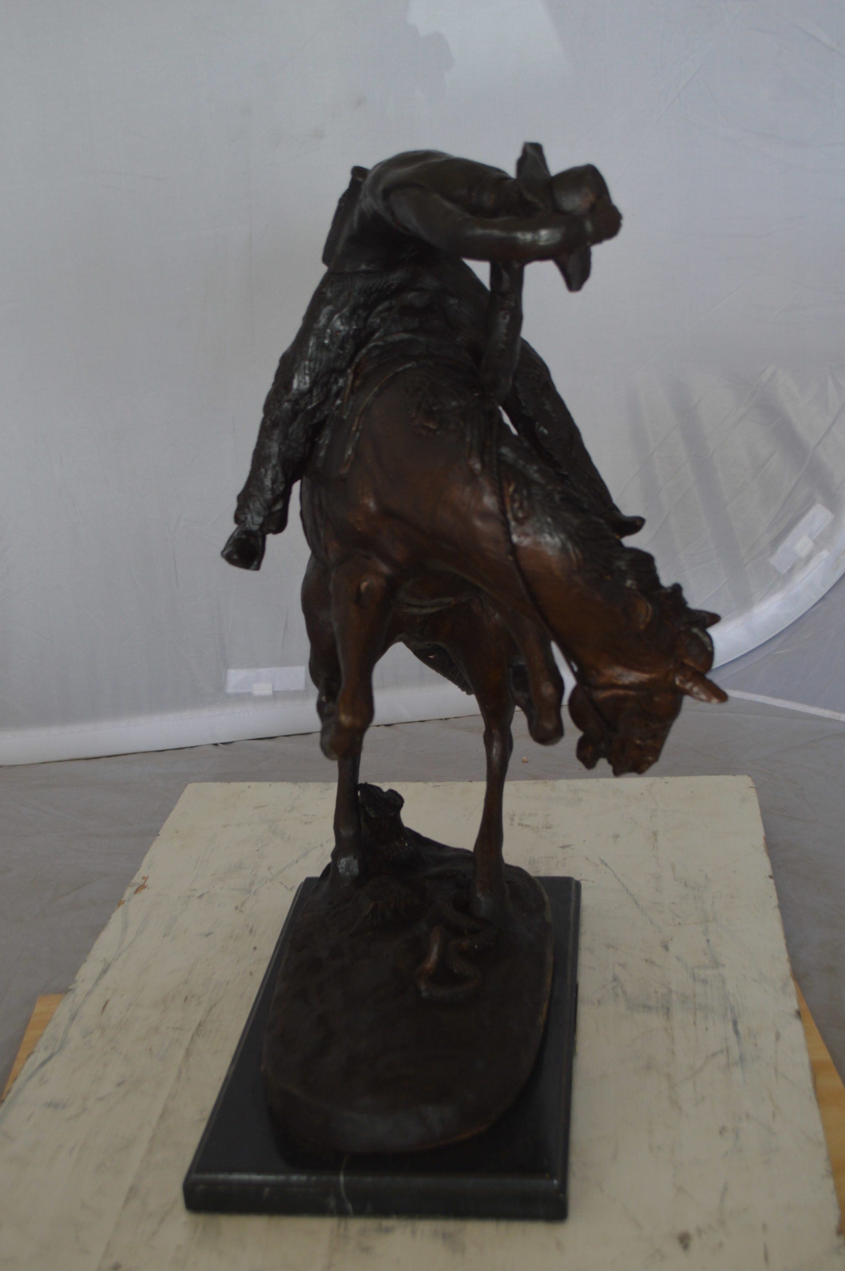 Rattlesnake by Remington Bronze Statue -  Size: 16"L x 13"W x 22"H. 
