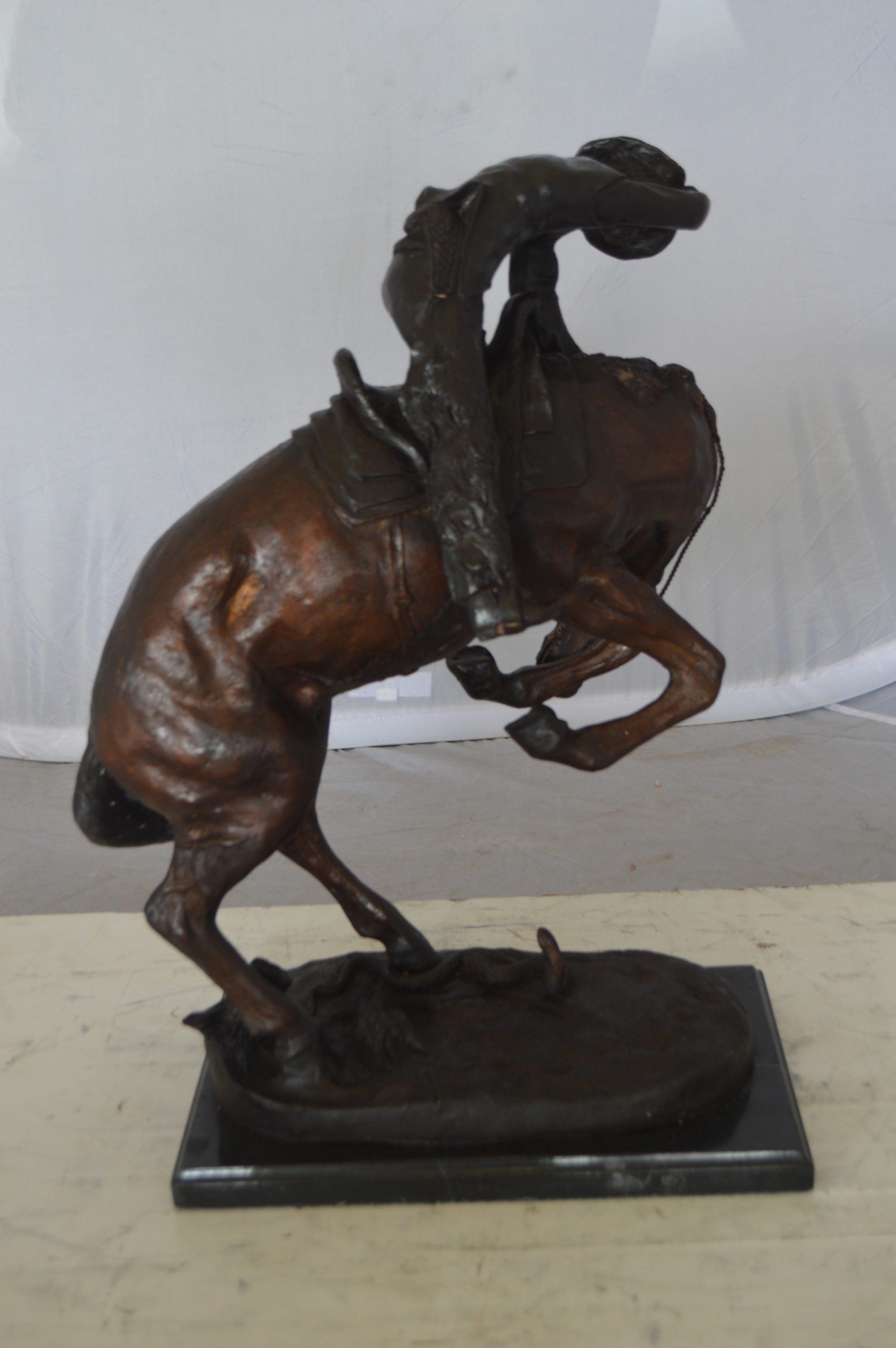 Rattlesnake by Remington Bronze Statue -  Size: 16"L x 13"W x 22"H. 