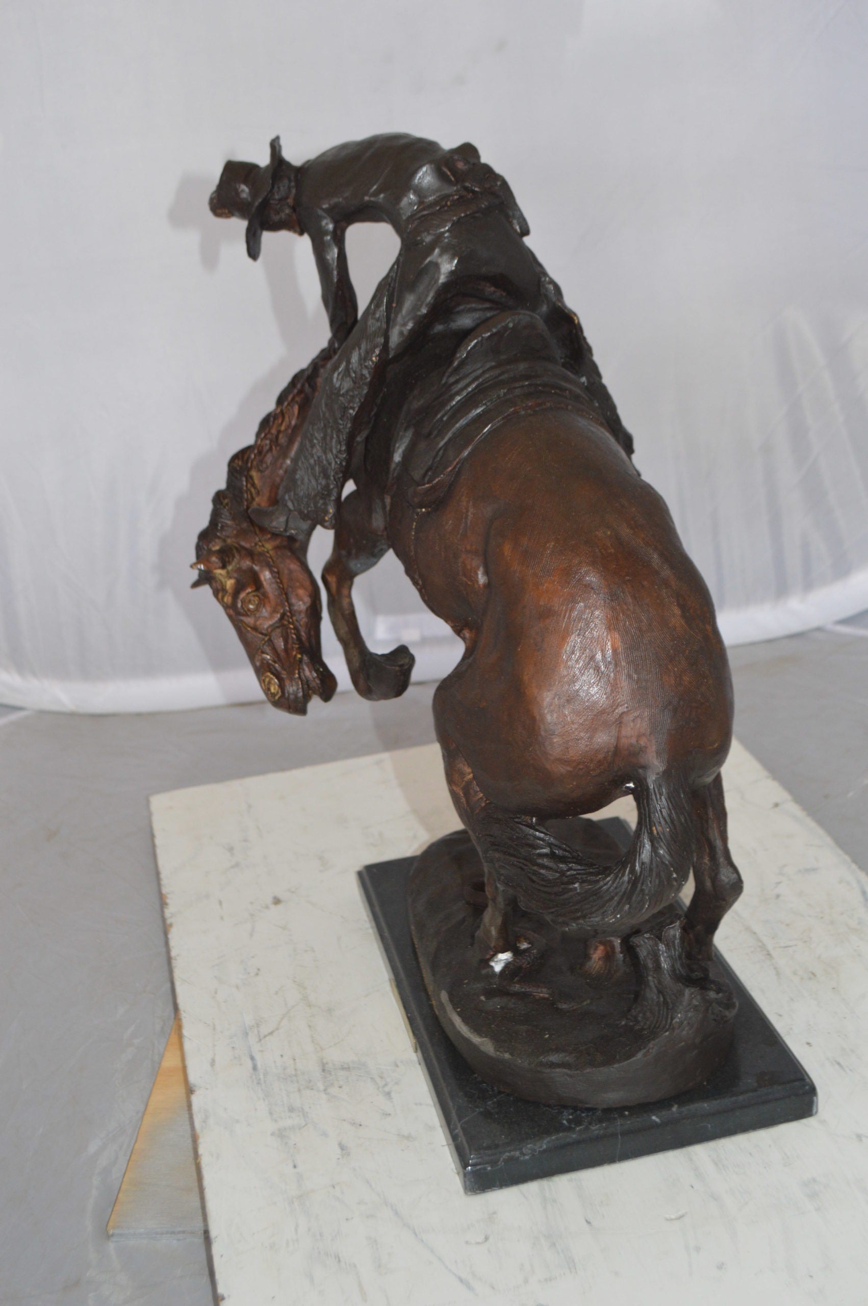 Rattlesnake by Remington Bronze Statue -  Size: 16"L x 13"W x 22"H. 