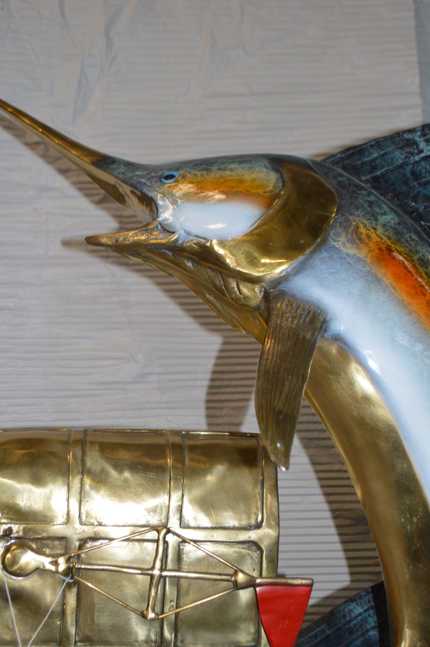 Two Sailfish Mailbox Bronze Statue -  Size: 45"L x 33"W x 74"H.