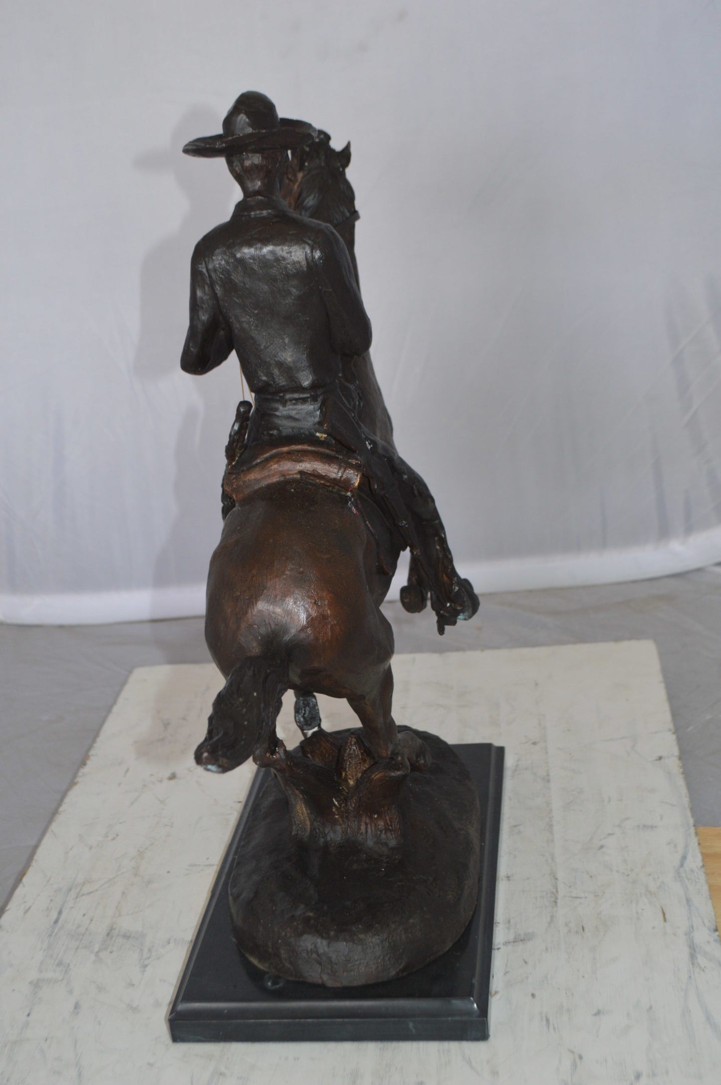 Trooper of the Plains Bronze Statue by Remington -  Size: 9"L x 22"W x 22"H. 