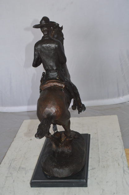 Trooper of the Plains Bronze Statue by Remington -  Size: 9"L x 22"W x 22"H. 