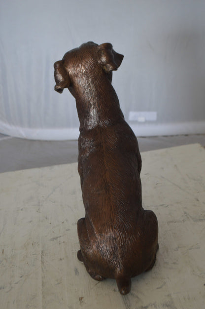 Jack Russel dog standing Bronze Statue -  Size: 10"L x 6"W x 14"H. 