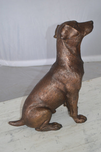 Jack Russel dog standing Bronze Statue -  Size: 10"L x 6"W x 14"H. 