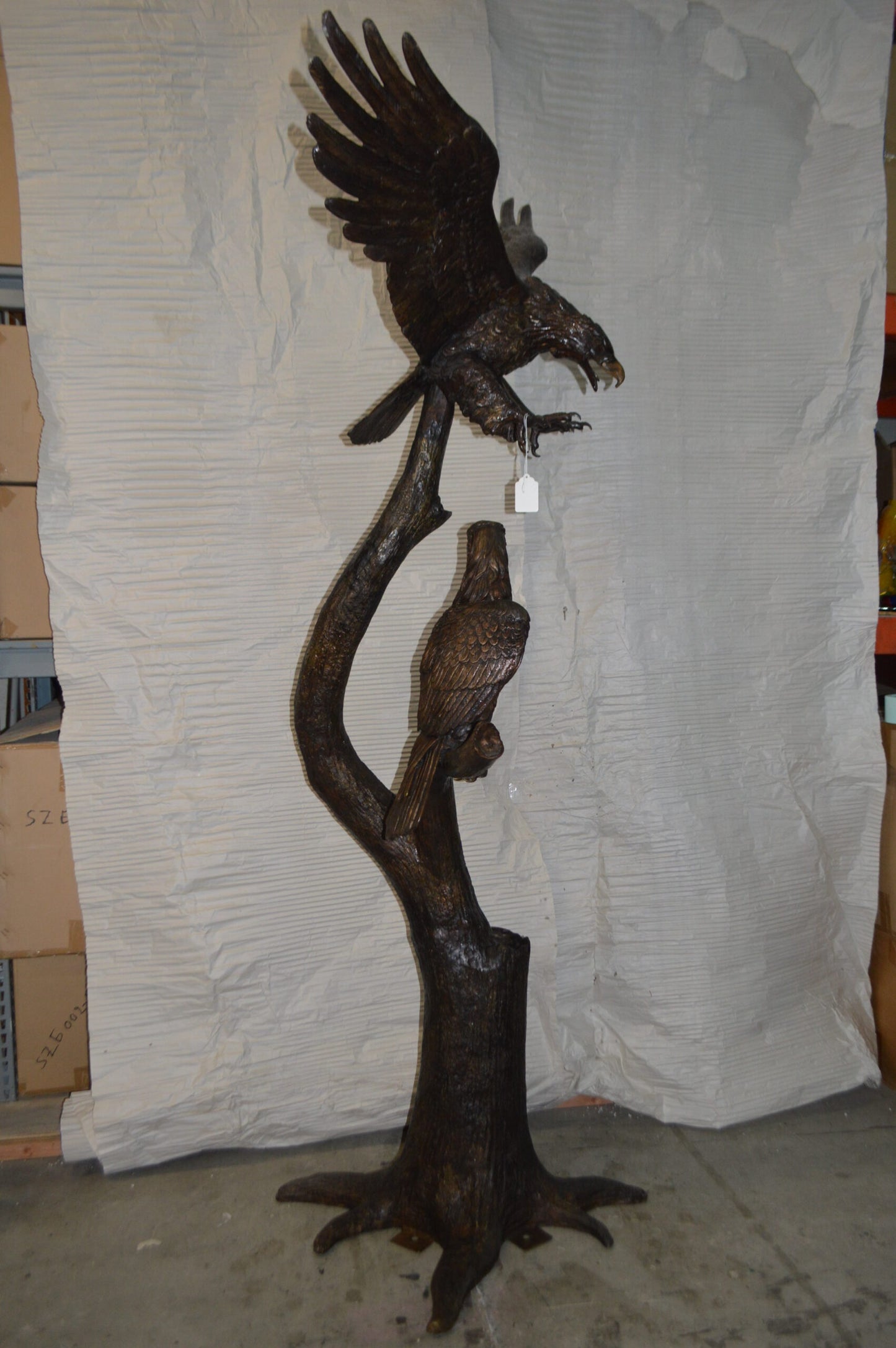 Two Eagles on a Tree -  Size: 47"L x 30"W x 94"H.