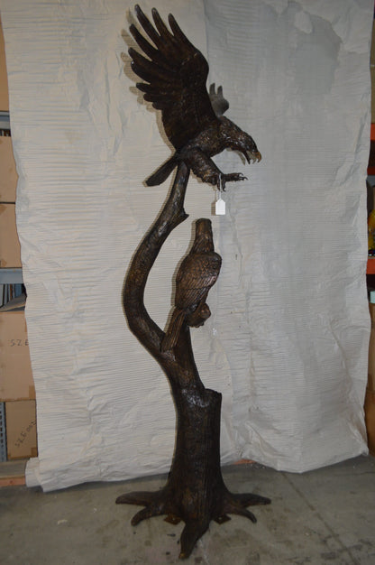 Two Eagles on a Tree -  Size: 47"L x 30"W x 94"H.
