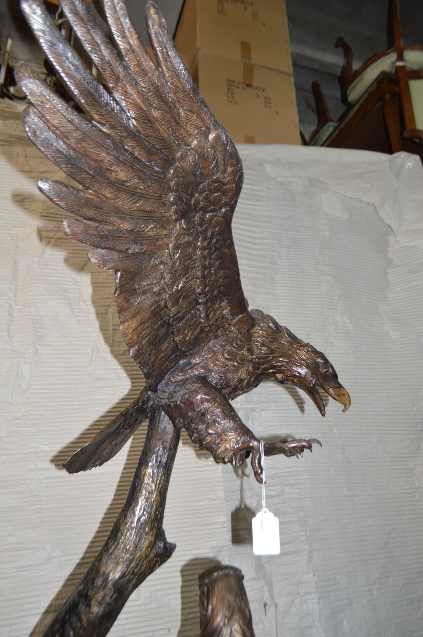 Two Eagles on a Tree -  Size: 47"L x 30"W x 94"H.