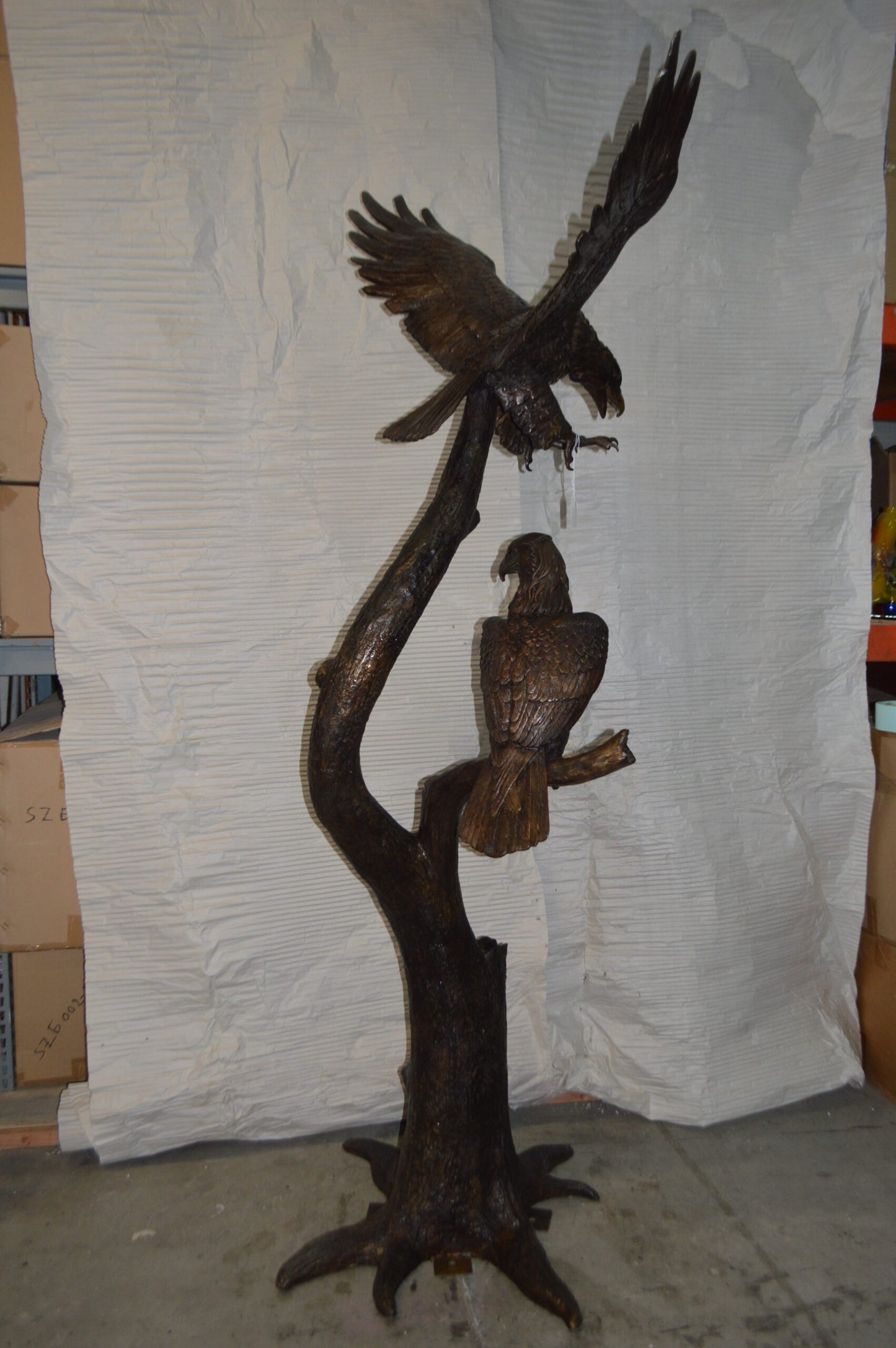 Two Eagles on a Tree -  Size: 47"L x 30"W x 94"H.