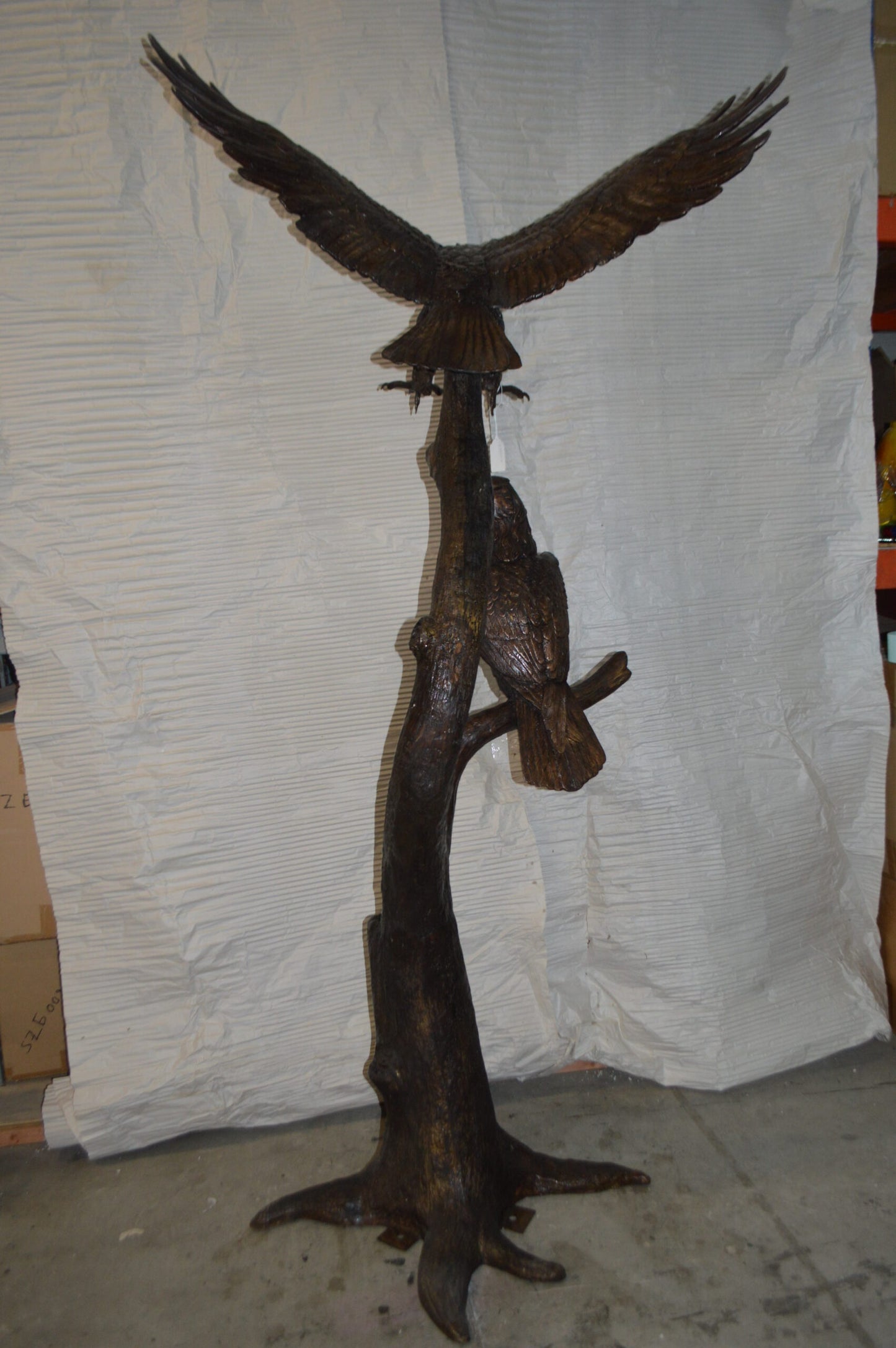 Two Eagles on a Tree -  Size: 47"L x 30"W x 94"H.