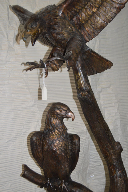 Two Eagles on a Tree -  Size: 47"L x 30"W x 94"H.