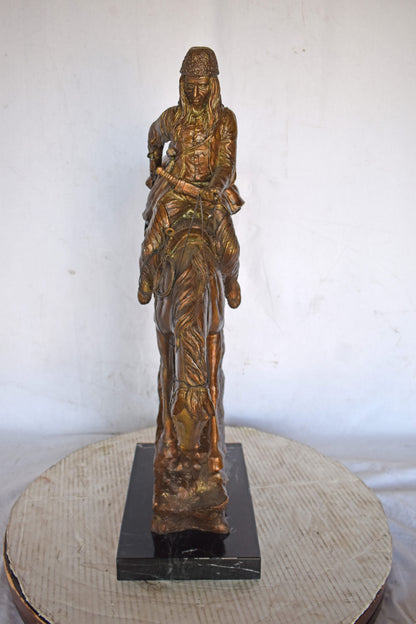 Mountain Man Bronze Statue, a Remington Replica - Size: 18"L x 8"W x 28"H.