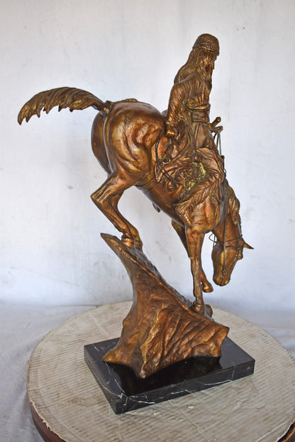 Mountain Man Bronze Statue, a Remington Replica - Size: 18"L x 8"W x 28"H.