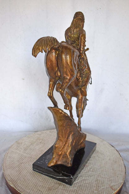 Mountain Man Bronze Statue, a Remington Replica - Size: 18"L x 8"W x 28"H.
