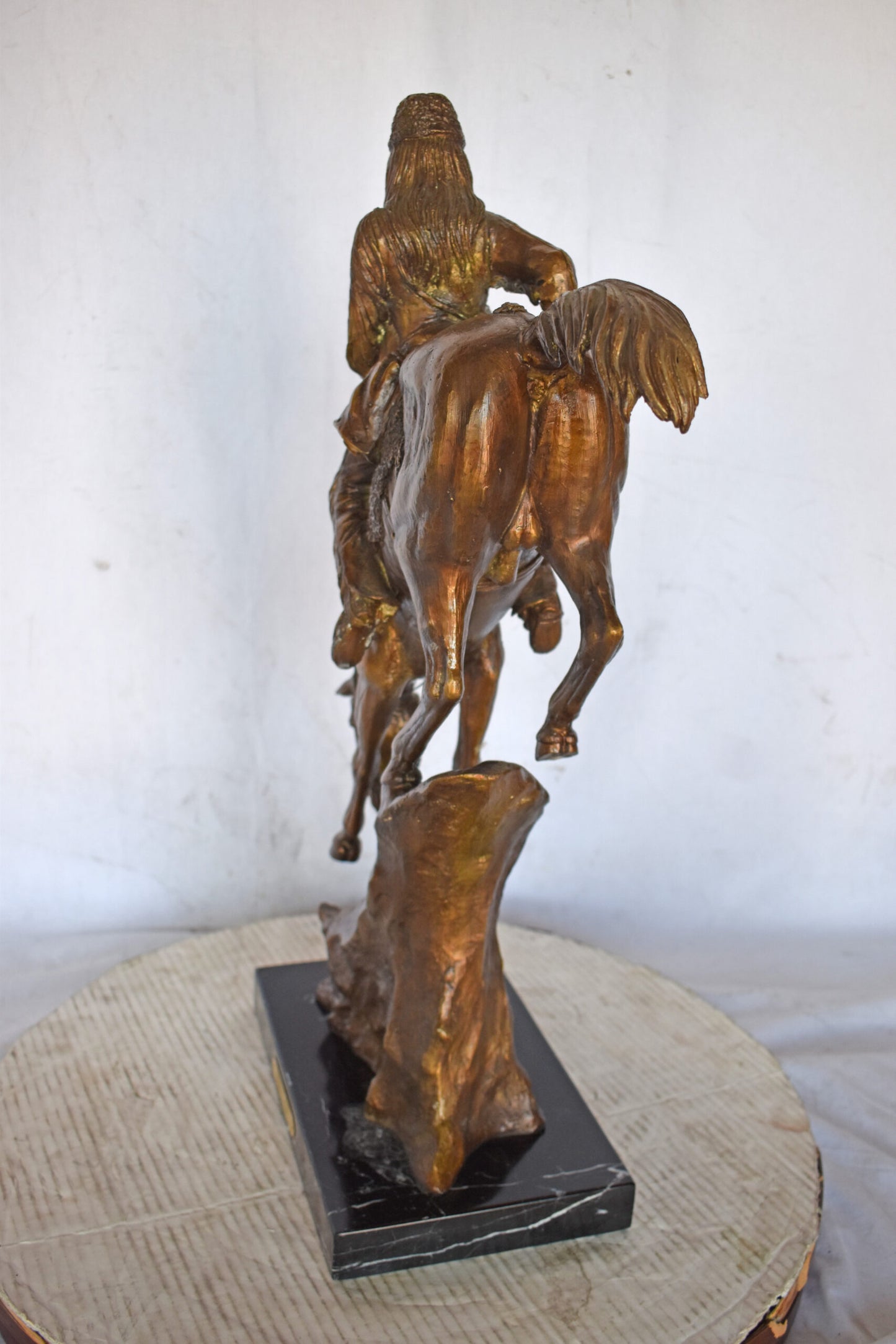 Mountain Man Bronze Statue, a Remington Replica - Size: 18"L x 8"W x 28"H.