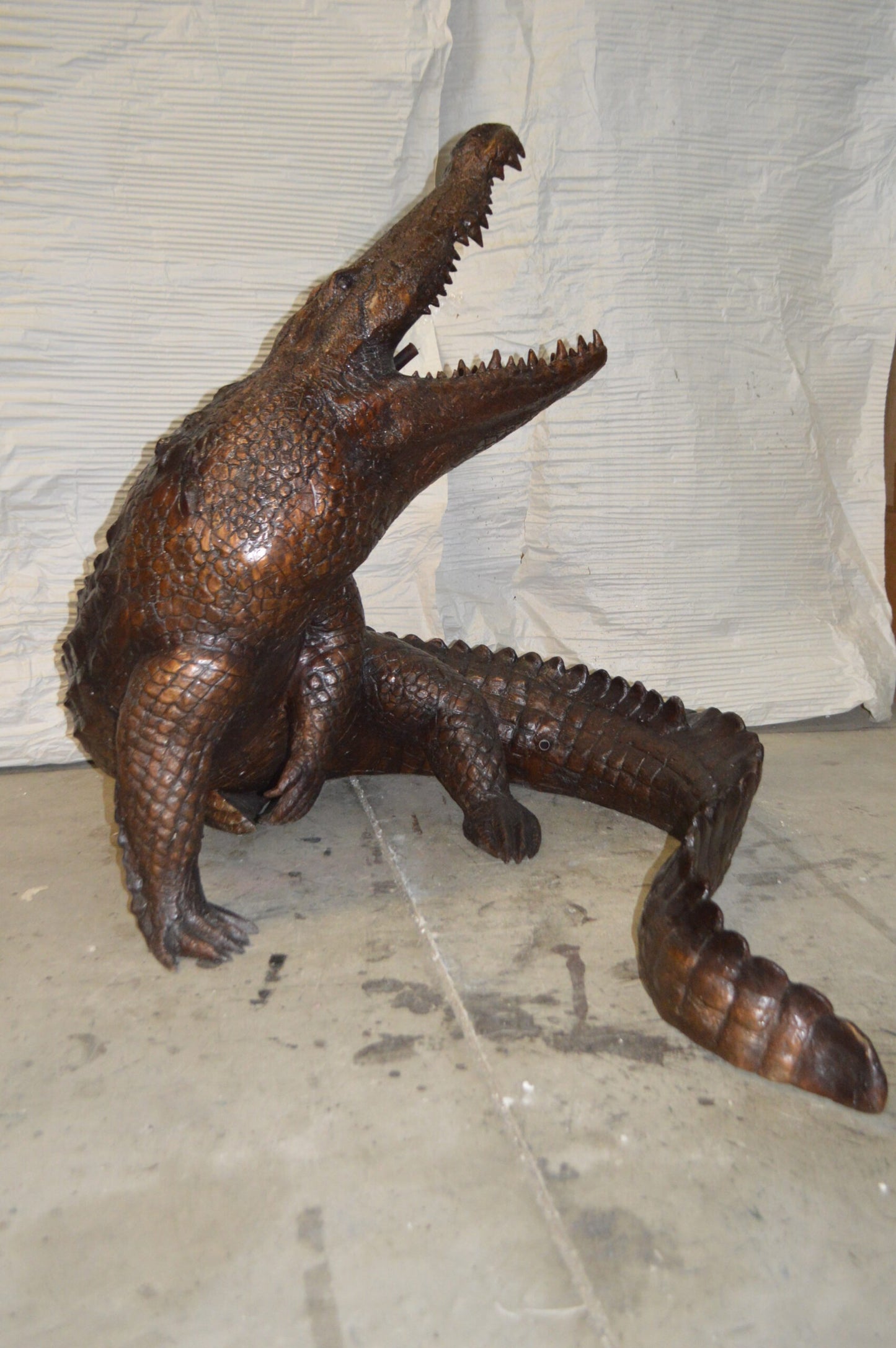 Crocodile fountain Bronze Statue -  Size: 60"L x 44"W x 44"H.