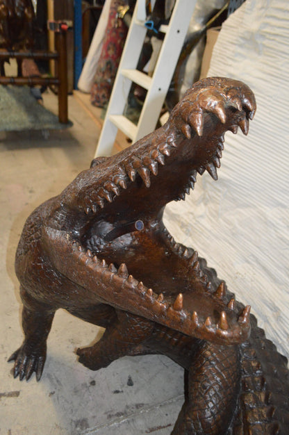 Crocodile fountain Bronze Statue -  Size: 60"L x 44"W x 44"H.