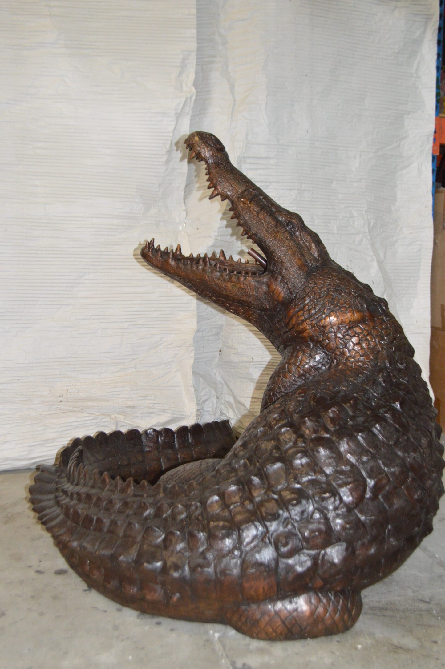 Crocodile fountain Bronze Statue -  Size: 60"L x 44"W x 44"H.