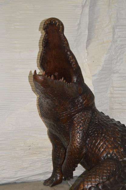 Crocodile fountain Bronze Statue -  Size: 60"L x 44"W x 44"H.