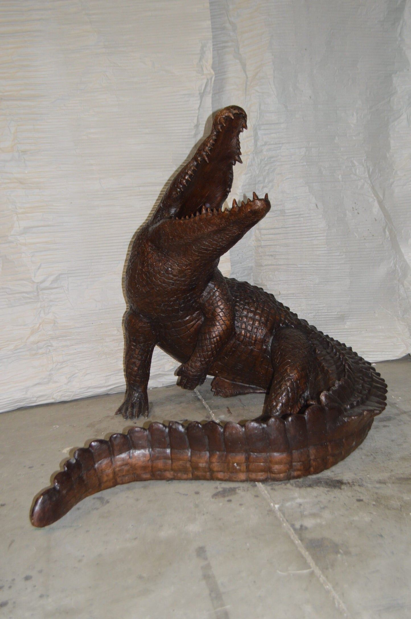 Crocodile fountain Bronze Statue -  Size: 60"L x 44"W x 44"H.