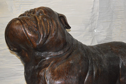 Bulldog Giant Bronze Statue -  Size: 62"L x 26"W x 44"H.