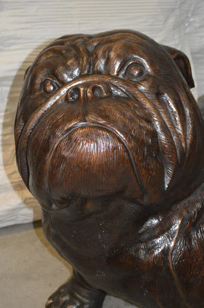 Bulldog Giant Bronze Statue -  Size: 62"L x 26"W x 44"H.
