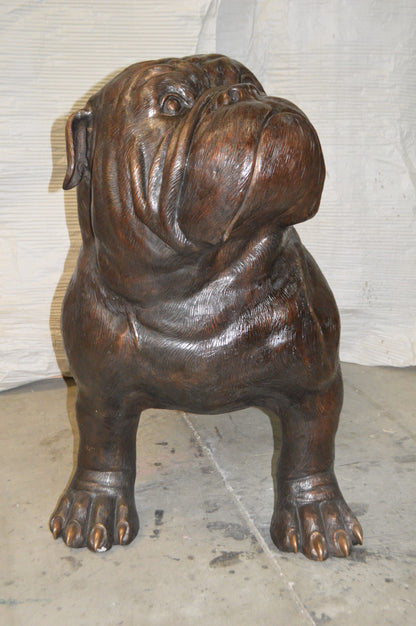 Bulldog Giant Bronze Statue -  Size: 62"L x 26"W x 44"H.