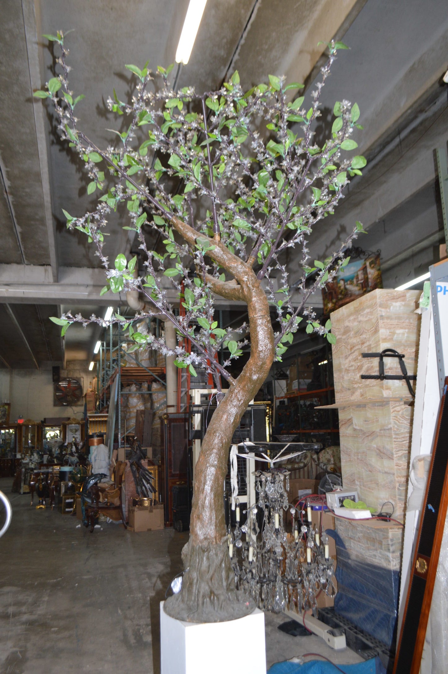 Bright Baum LED Artificial Tree -  Size: 65"L x 55"W x 90"H. 
