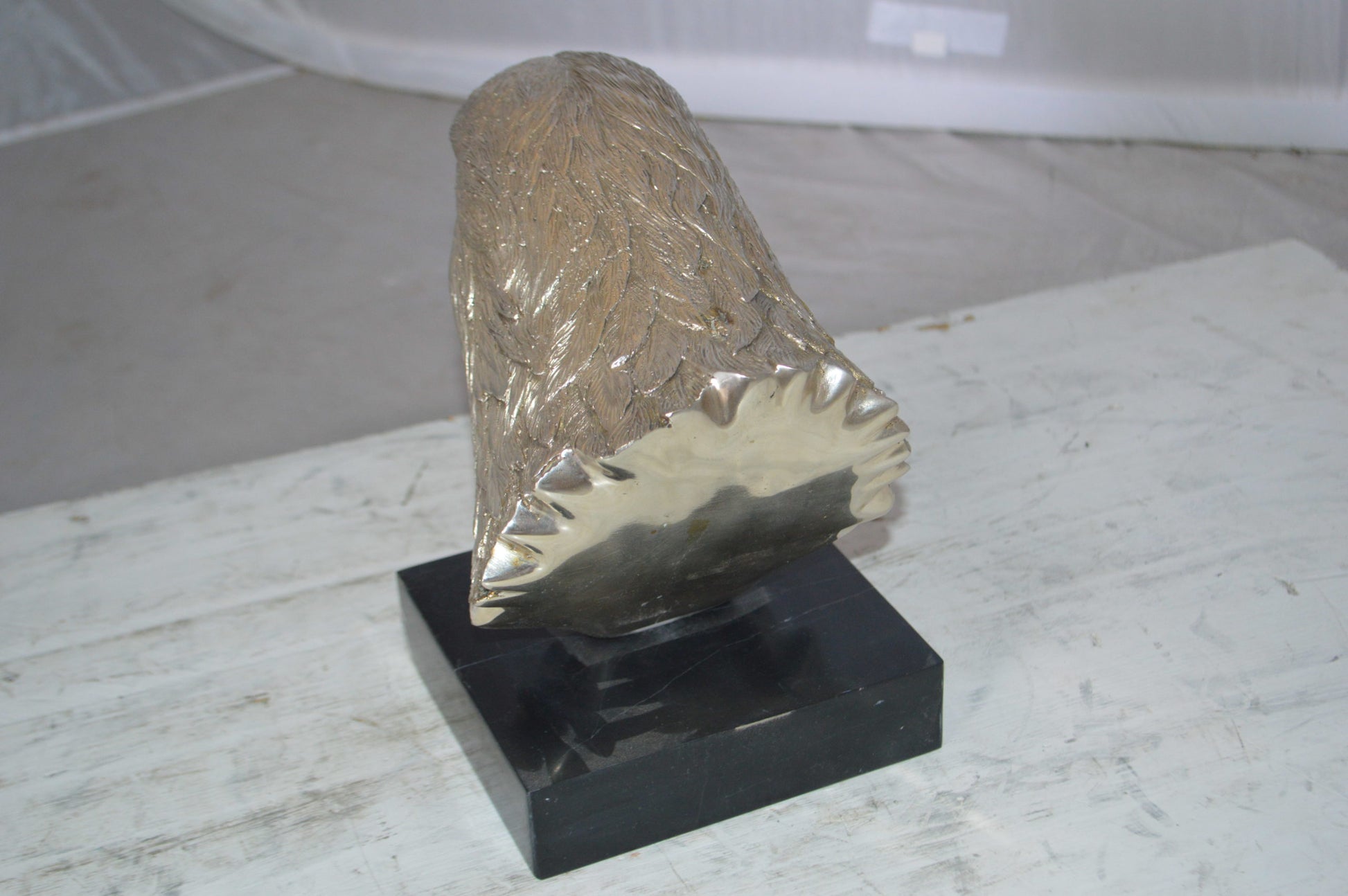 Eagle head Silver Finish - Bronze Statue -  Size: 10"L x 6"W x 8.5"H. 
