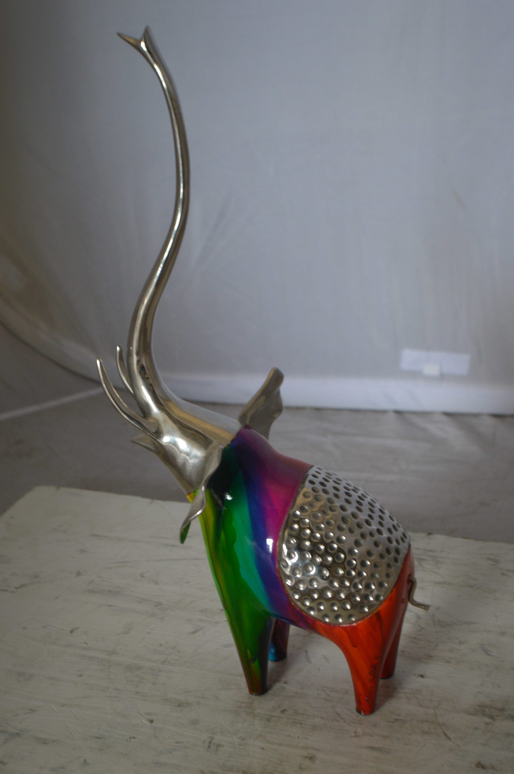 Elephant by Liliana Mendez -  Size: 10"L x 9"W x 20"H. 