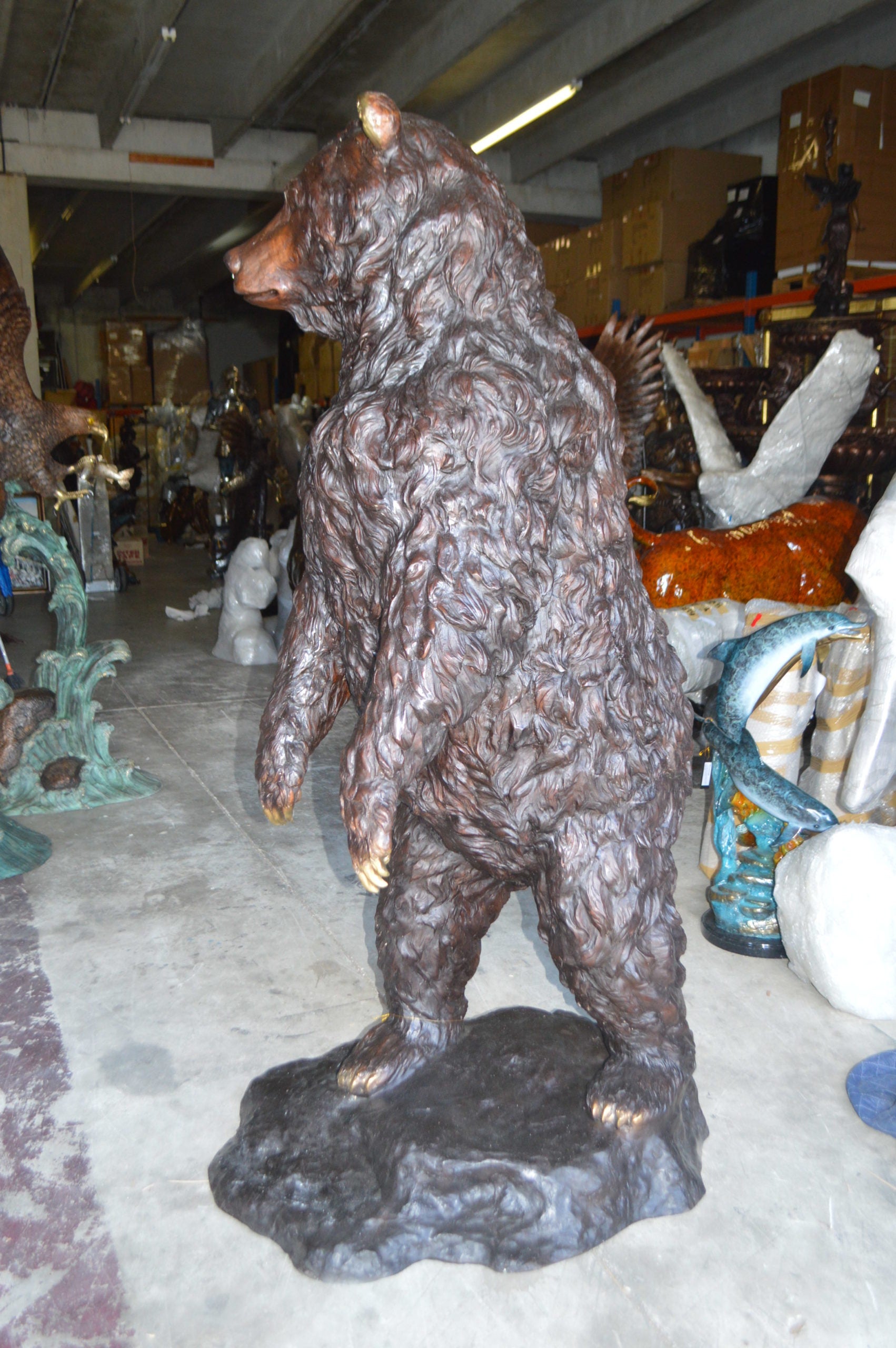 Big Bear standing Bronze Statue -  Size: 45"L x 42"W x 78"H. 