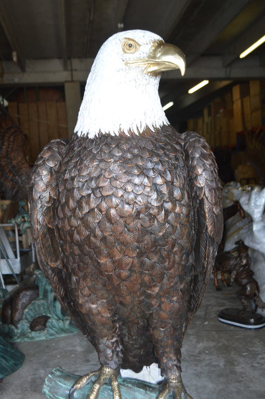 Large Eagle on a branch Bronze Statue -  Size: 29"L x 29"W x 74"H. 