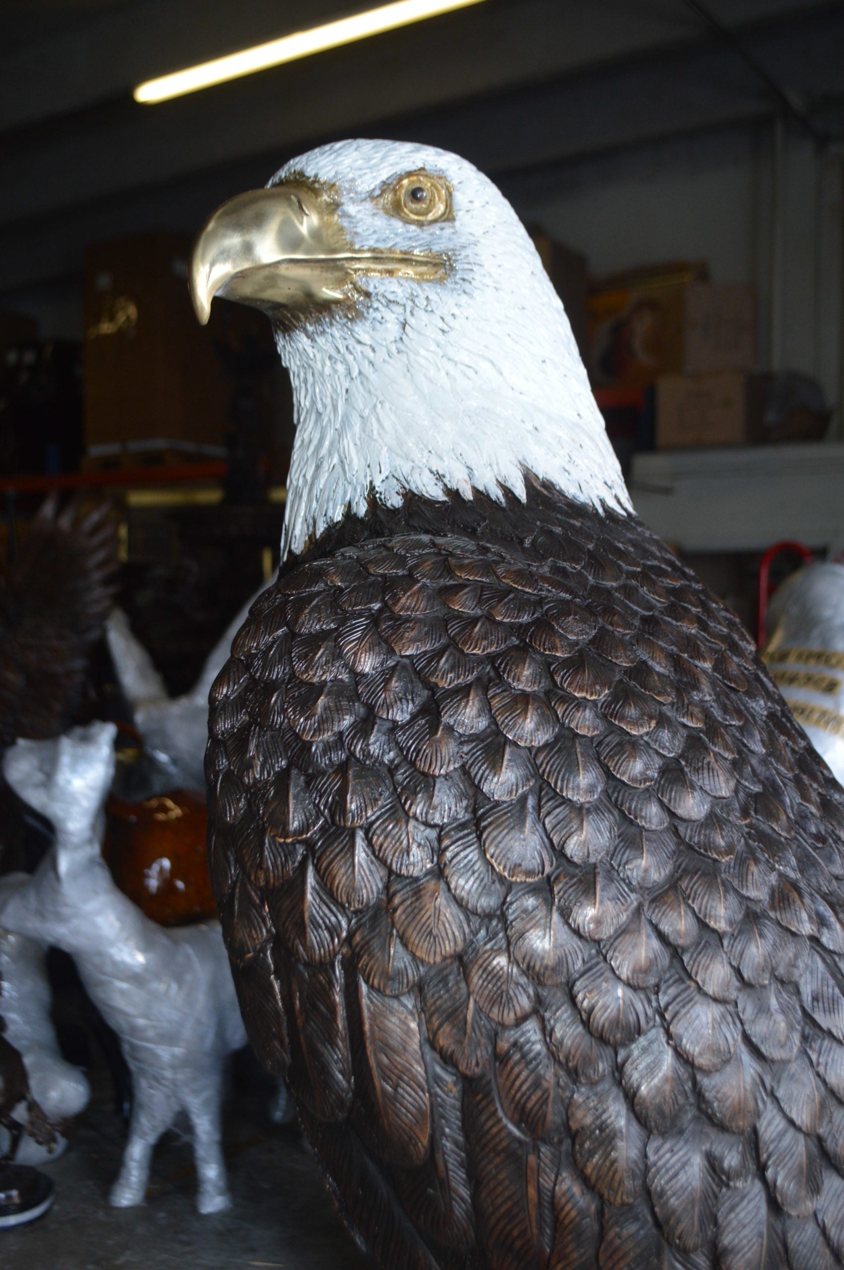 Large Eagle on a branch Bronze Statue -  Size: 29"L x 29"W x 74"H. 