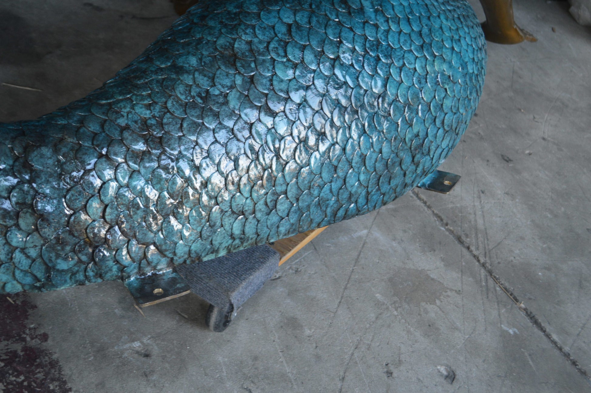 Mermaid Lying in the Sun Bronze Statue -  Size: 87"L x 44"W x 36"H. 