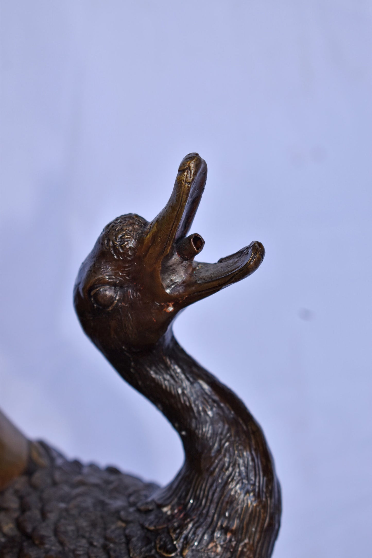 Naked Boy holding Two Ducks Bronze Statue Fountain Art Nude - Size: 17"L x 14"W x 27"H.