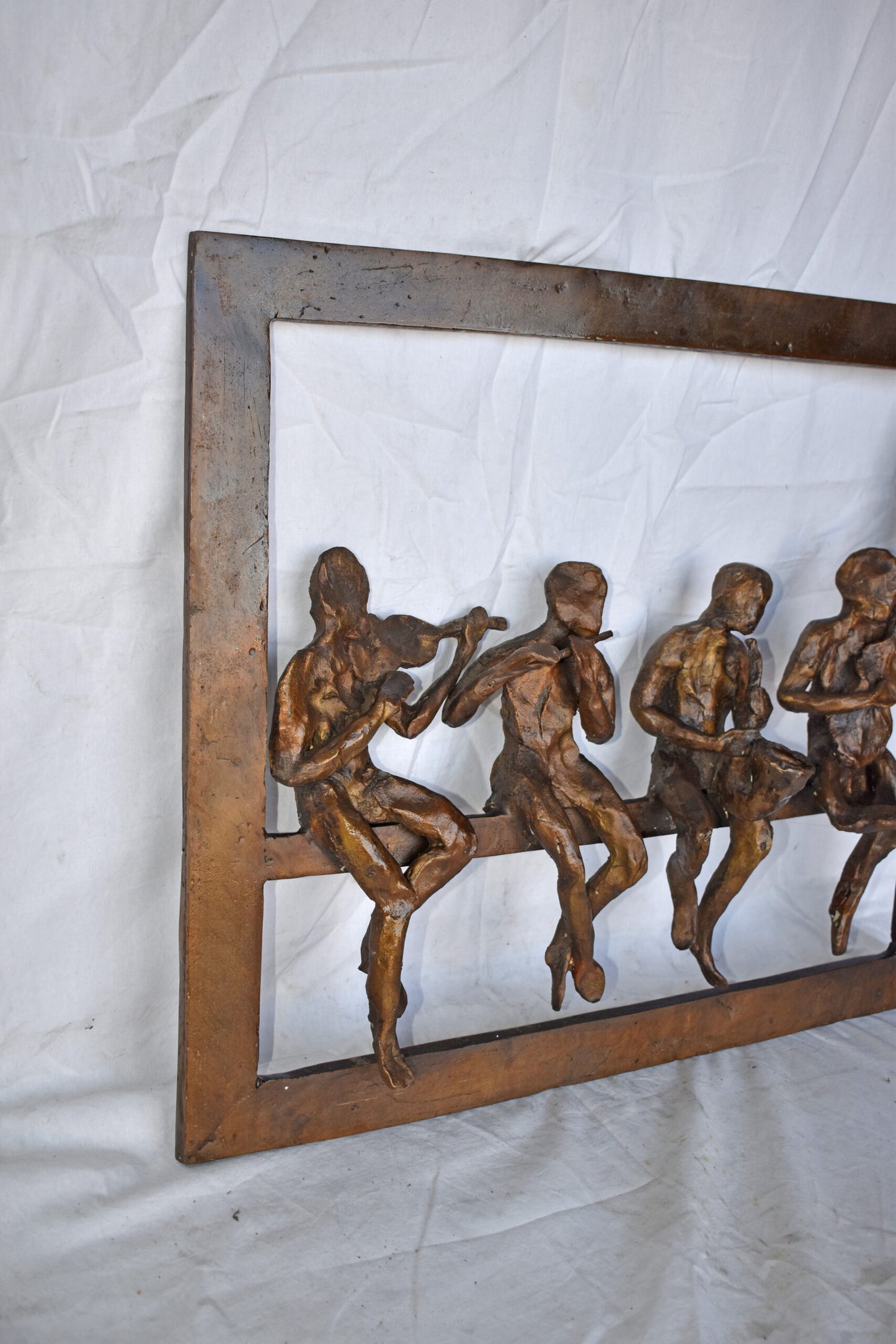 Musicians Picture Frame Made of Bronze Statue - Size: 21"L x 25"W x 4"H.