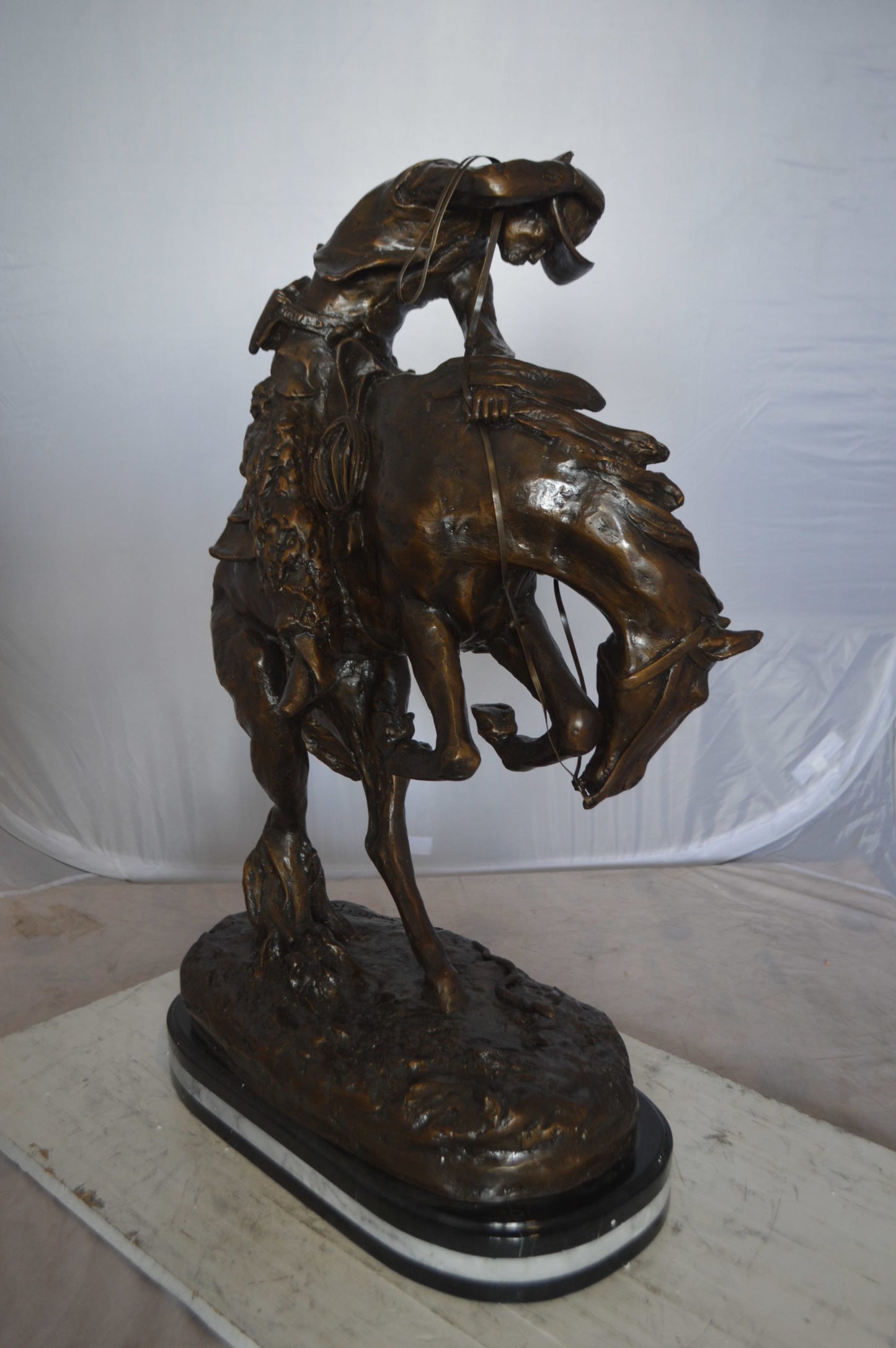 Jumbo Rattle Snake by Remington Bronze Statue -  Size: 21"L x 11"W x 32"H. 