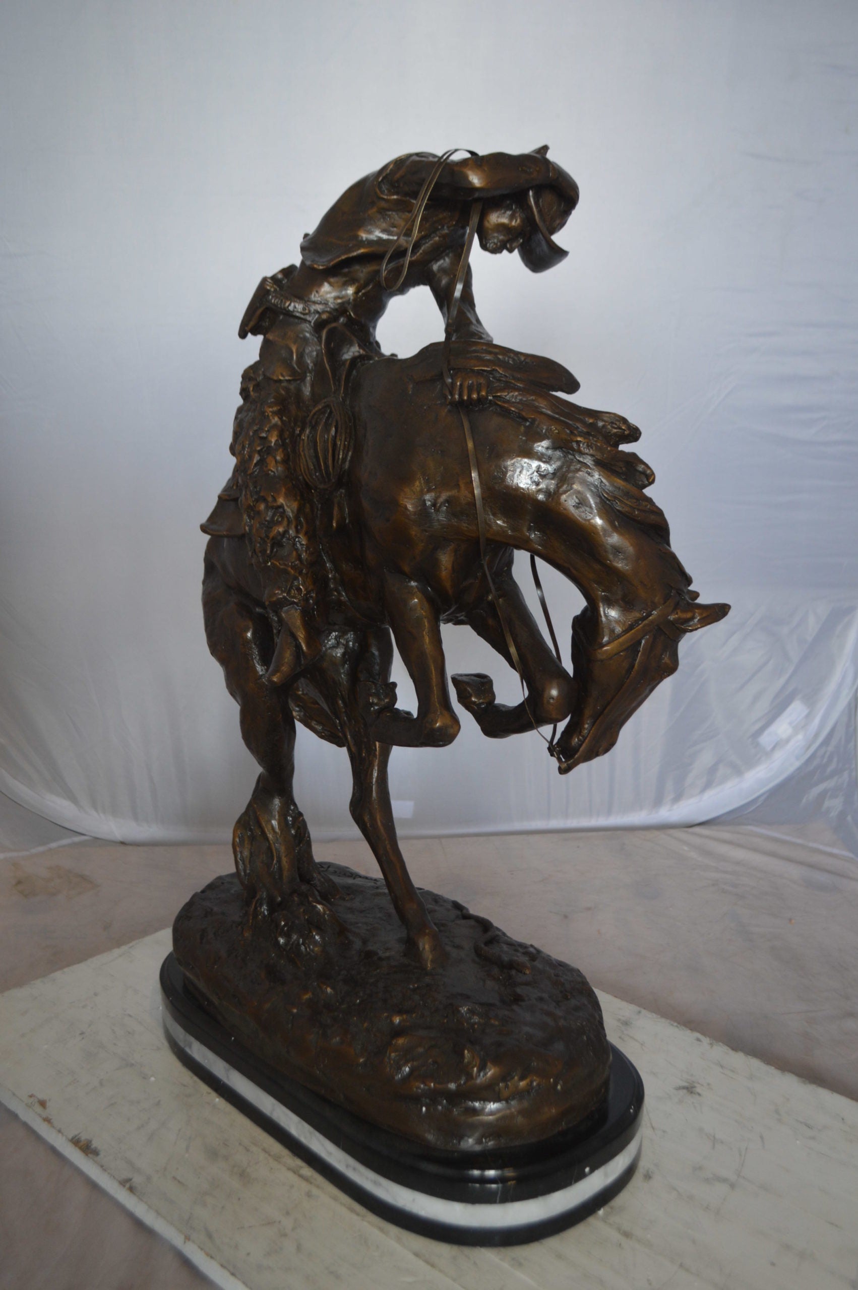 Jumbo Rattle Snake by Remington Bronze Statue -  Size: 21"L x 11"W x 32"H. 
