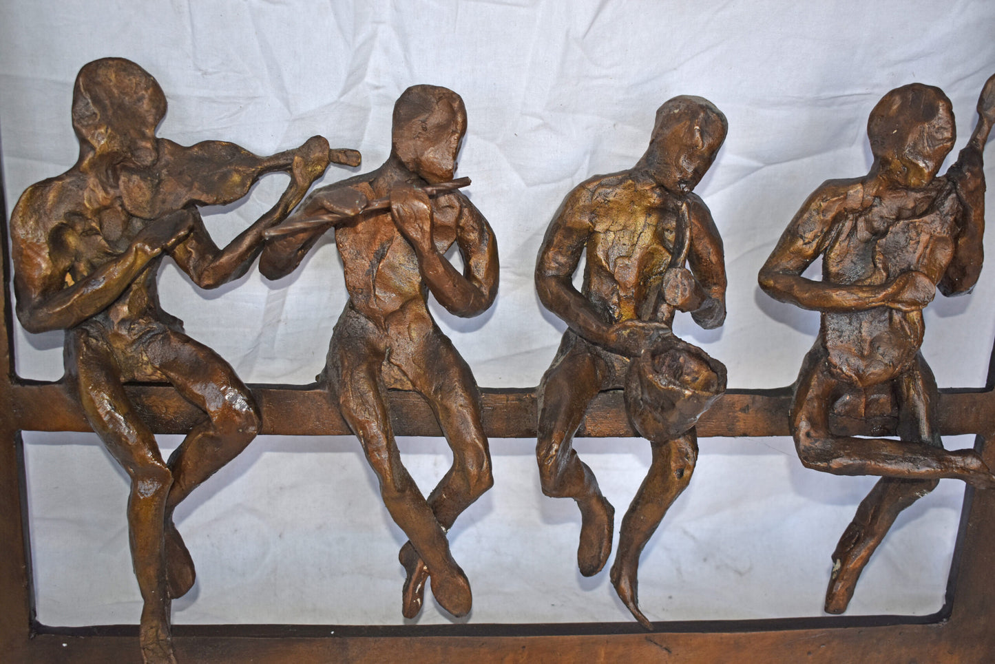 Musicians Picture Frame Made of Bronze Statue - Size: 21"L x 25"W x 4"H.