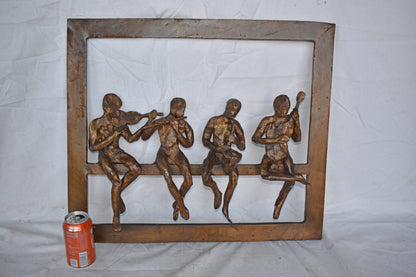 Musicians Picture Frame Made of Bronze Statue - Size: 21"L x 25"W x 4"H.