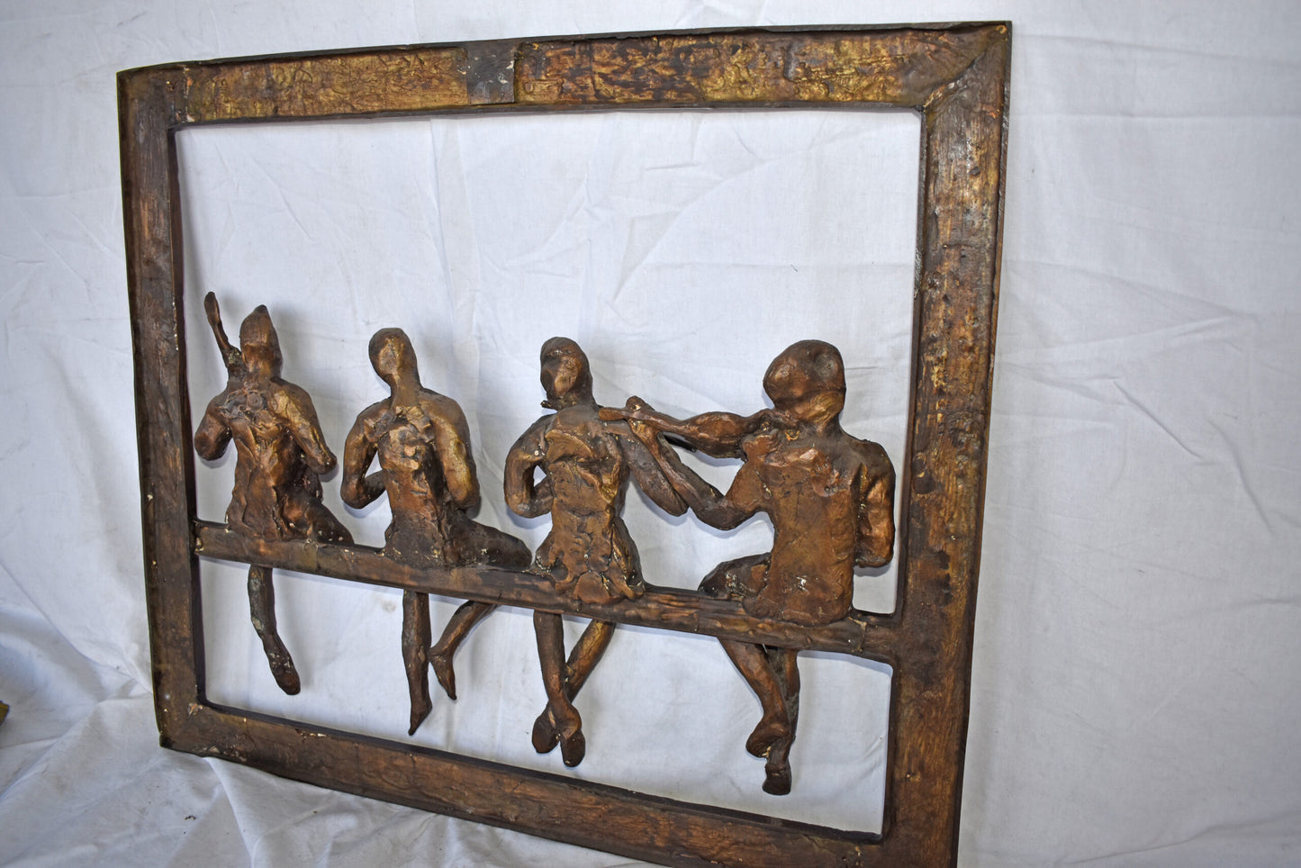 Musicians Picture Frame Made of Bronze Statue - Size: 21"L x 25"W x 4"H.