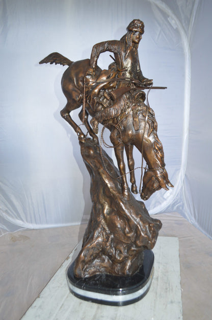 Jumbo Mountain Man by Remington Bronze Statue -  Size: 13"L x 13"W x 37"H. 
