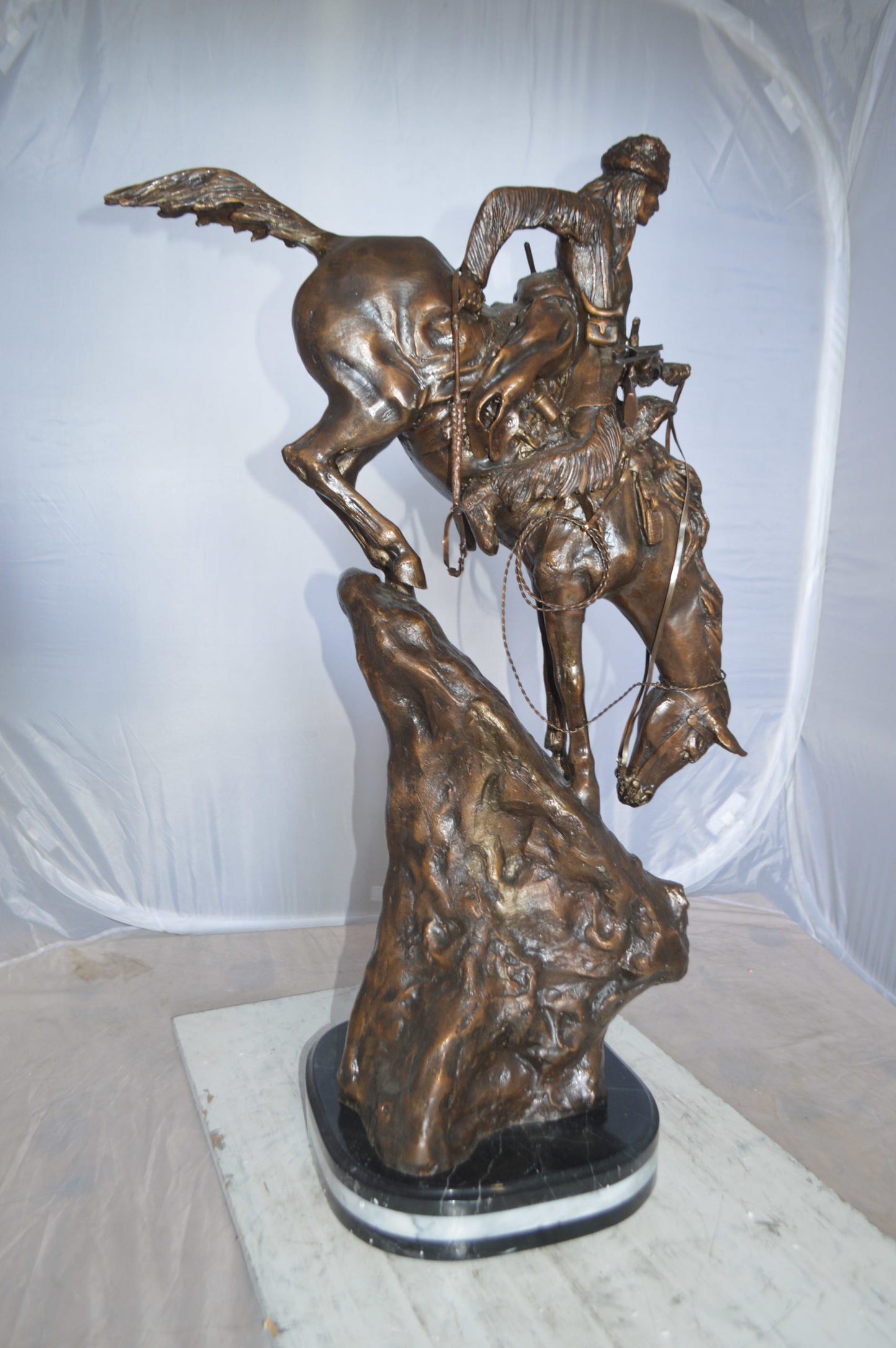 Jumbo Mountain Man by Remington Bronze Statue -  Size: 13"L x 13"W x 37"H. 