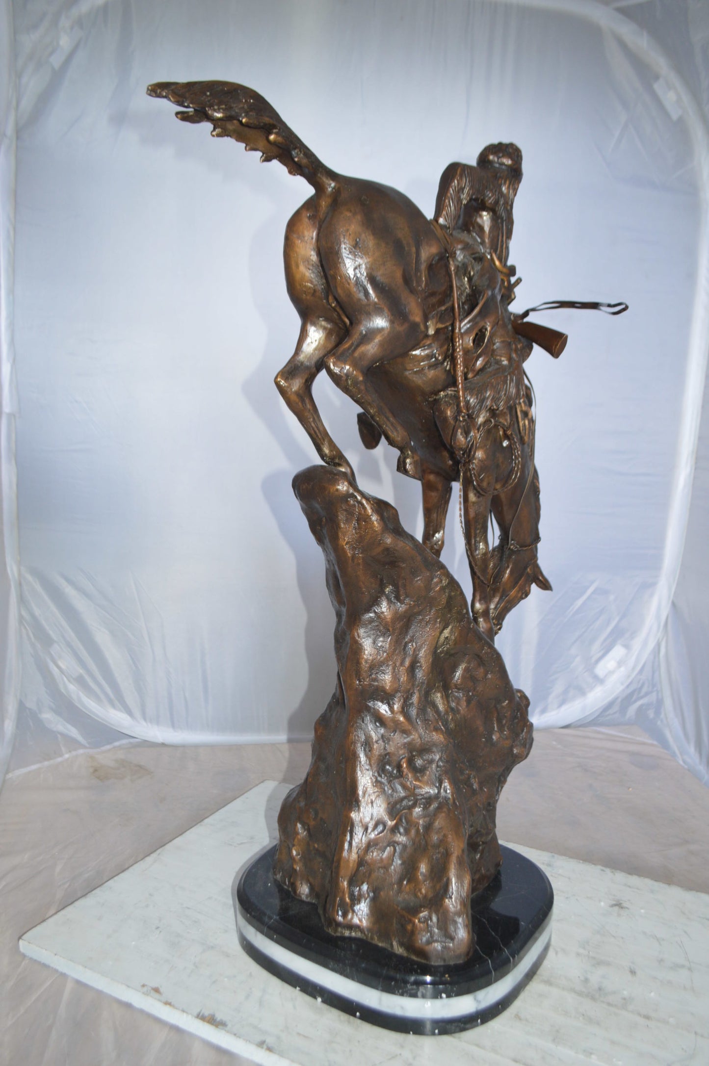 Jumbo Mountain Man by Remington Bronze Statue -  Size: 13"L x 13"W x 37"H. 
