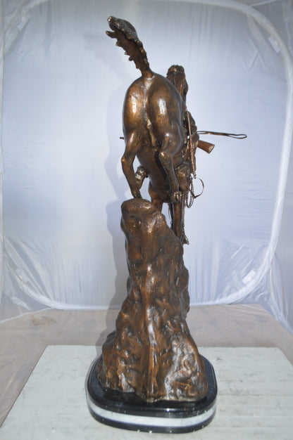 Jumbo Mountain Man by Remington Bronze Statue -  Size: 13"L x 13"W x 37"H. 
