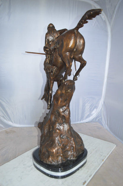 Jumbo Mountain Man by Remington Bronze Statue -  Size: 13"L x 13"W x 37"H. 