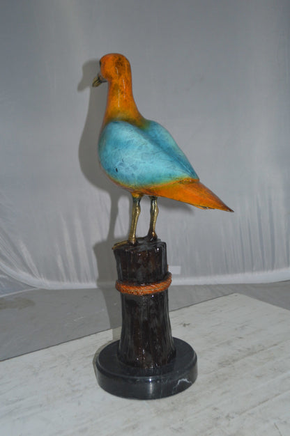 Bird on Tree Bronze Statue - Size: 9"L x 18"W x 22"H.