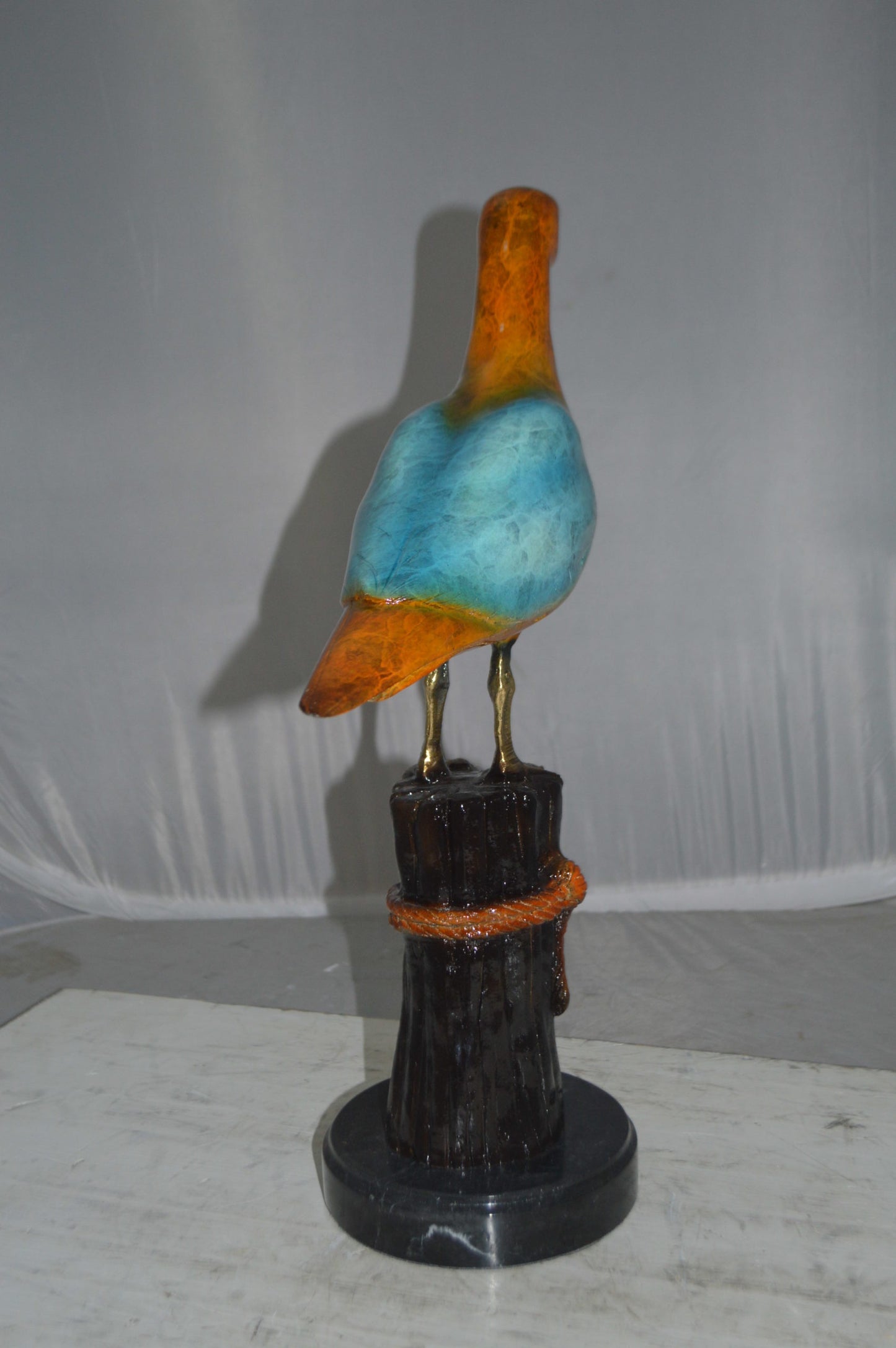 Bird on Tree Bronze Statue - Size: 9"L x 18"W x 22"H.