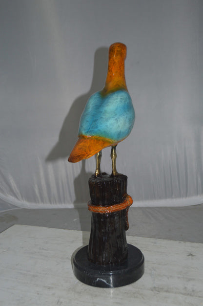 Bird on Tree Bronze Statue - Size: 9"L x 18"W x 22"H.