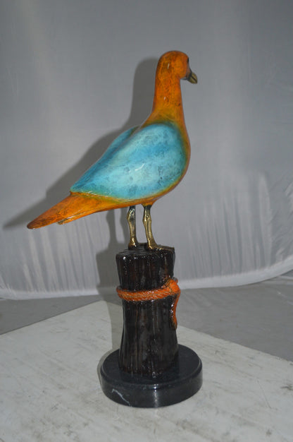 Bird on Tree Bronze Statue - Size: 9"L x 18"W x 22"H.