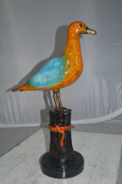 Bird on Tree Bronze Statue - Size: 9"L x 18"W x 22"H.